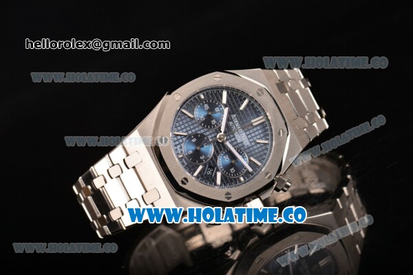 Audemars Piguet Royal Oak Chronograph 41mm Swiss Valjoux 7750 Automatic Full Steel with Blue Dial and Stick Markers (EF) - Click Image to Close